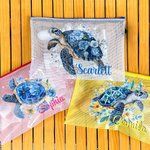 Personalisierte Floral Meeresschildkröte Wasserdichtes Pool Strand Tasche Reisen Täglicher Gebrauch Geburtstag Hochzeit Strand Party Geschenk für Frauen