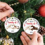 Personalizado Nuestra 1ª Navidad en Familia Adorno navideño de cerámica con nombre Decoración del árbol de Navidad Regalo para la familia