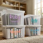 Personalised Text Name Multicolor Waterproof School Memories Box Label Graduation Keepsake End of School Gift for Boys Girls