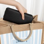 Personalisierte Muticolor Streifen Bachelor Party Design Jute Tasche mit Namen Tote Bag Reisezubehör Brautjungfer Geschenk für Frauen