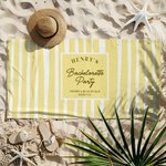 Gepersonaliseerde gestreepte vrijgezellenfeestje snel droog oversized strandhanddoek met naam Travel Essential Beach Party Gift voor bruidsmeisjes vrienden