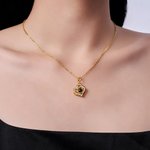 Personalized Double Heart Photo Projection Necklace Dainty Jewelry Anniversary Birthday Gift for Her