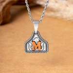 Henkilökohtainen Retro Länsi Cowboy Cow Tag kaulakoru Initial ja kaiverrettu teksti Farm Life Bullfighting tarvikkeet Syntymäpäivälahja Cowboy ystäville