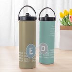 Personalized Motivational Quotes Initial 15 oz Water Bottle with Name and Handle Birthday Office Gift for Coworkers Office Workers