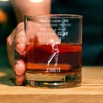 Personalised I'm Playing Golf 10 oz Old Fashioned Rock Whiskey Glass with Engraved Name Anniversary Birthday Gift for Golfers Whiskey Lovers