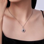 Personalized Double Heart Photo Projection Necklace Dainty Jewelry Anniversary Birthday Gift for Her