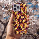 Personalized Butterflies Faux Stained Glass Phone Case with Name for iPhone Samsung Anniversary Birthday Gift for Friend Family Butterfly Lovers