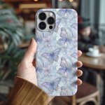 Personalized Butterflies Faux Stained Glass Phone Case with Name for iPhone Samsung Anniversary Birthday Gift for Friend Family Butterfly Lovers