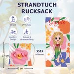 Personalisiertes 2 in 1 Blumen Cartoon Charakter Schnelltrocknendes Strandtuch mit Namen Strand Party Reise Geburtstag Geschenk für Damen Herren