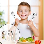 Personalised Dinosaur Design Safe Stainless Steel Kid’s Fork Spoon Knife 3 Pcs Cutlery Set with Case and Name Birthday Gift for Boys Girls