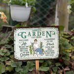 Henkilökohtainen Retro Puutarha Sarjakuvahahmo Metalli merkki nimi Garden Decor Housewarming syntymäpäivälahja naisille miehille puutarhanhoito ystäville