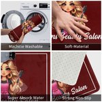 Tapis de porte antidérapant personnalisé avec texte Salon de coiffure Barber Shop Accessoires Cadeau d'ouverture pour coiffeur Amoureux des cheveux