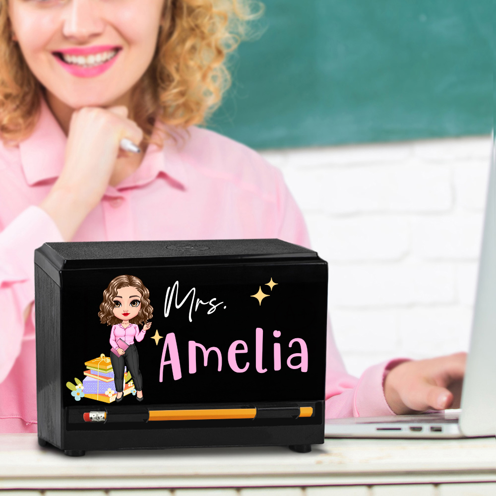 Distributeur de crayons personnalisé avec nom de famille Appreciation Teacher's Day Back to School Gift for Teachers Colleagues
