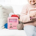 Personalised Cute Cartoon Character 8 Pcs Crochet Hook Set with Name Scissors and Storage Box Birthday Anniversary Gift for Knitting Lovers