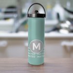 Personalized Motivational Quotes Initial 15 oz Water Bottle with Name and Handle Birthday Office Gift for Coworkers Office Workers