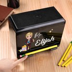 Gepersonaliseerde Potlood Dispenser met Achternaam Waardering Lerarendag Terug naar School Gift voor Leraren Collega's