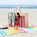 Personalisierte Muticolor Streifen Bachelor Party Design Jute Tasche mit Namen Tote Bag Reisezubehör Brautjungfer Geschenk für Frauen