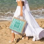 Personalisierte Muticolor Streifen Bachelor Party Design Jute Tasche mit Namen Tote Bag Reisezubehör Brautjungfer Geschenk für Frauen