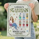 Drapeau de jardin personnalisé avec fleur de naissance et nom Décorations de jardin Cadeau de fête des parents pour les amoureux du jardinage