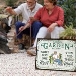 Henkilökohtainen Retro Puutarha Sarjakuvahahmo Metalli merkki nimi Garden Decor Housewarming syntymäpäivälahja naisille miehille puutarhanhoito ystäville