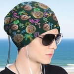 Personalised 1-3 Face Photos Fluorescent Pattern Sunshade Multi-Functional Neck Gaiter Outdoor Accessories Birthday Gift for Dog Cat Lovers