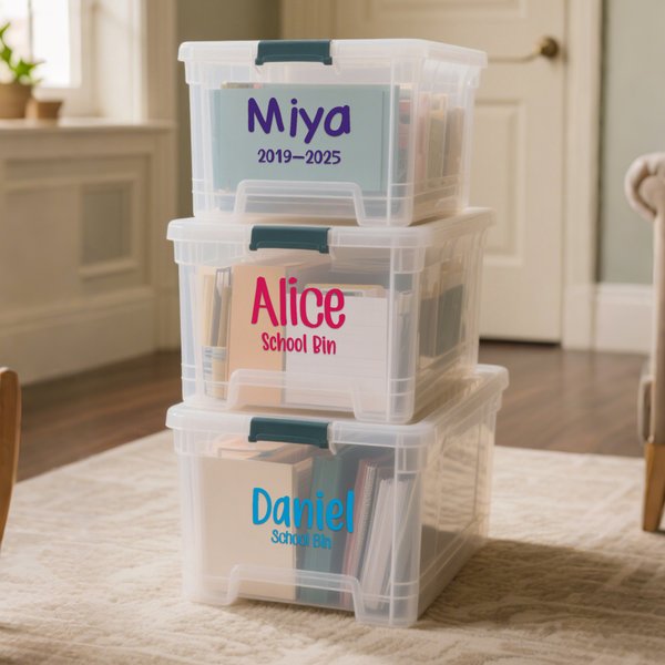 Personalized Text Name Multicolor Waterproof School Memories Box Label Graduation Keepsake End of School Gift for Boys Girls