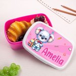 Personalizado lindo león jirafa de dibujos animados mochila de los animales de alimentos de grado fiambrera con el nombre de cumpleaños de vuelta a la escuela de regalo para los niños niñas