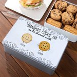 Personalised 1-12 Cute Cartoon Biscuits Food-grade Biscuit Storage Tin with Name and Text Party Favors Birthday Gift for Family Baking Lovers
