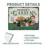 Gepersonaliseerde Cartoon Karakter Tuin Metalen Teken met Naam Tuin Decor Housewarming Verjaardagscadeau voor Oma Mam Tuinieren liefhebbers