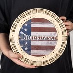 Personalised American Flag Design Portable Wooden Cribbage Board with Pegs and Poker Camping Outdoor Activities Birthday Gift for Cribbage Lovers