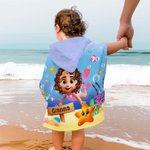 Personalized Cute 3D Diving Kid Sea Animal Soft Quick Dry Kids Hooded Beach Towel with Name Summer Vacation Essential Birthday Gift for Boys Girls