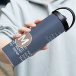 Personalized Motivational Quotes Initial 15 oz Water Bottle with Name and Handle Birthday Office Gift for Coworkers Office Workers