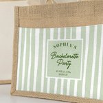 Personalisierte Muticolor Streifen Bachelor Party Design Jute Tasche mit Namen Tote Bag Reisezubehör Brautjungfer Geschenk für Frauen