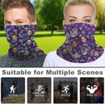 Personalised 1-3 Face Photos Fluorescent Pattern Sunshade Multi-Functional Neck Gaiter Outdoor Accessories Birthday Gift for Dog Cat Lovers