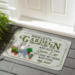 Personalised Flower Garden Cartoon Character Durable Doormat with Name Birthday Housewarming Gift for Gardening Lovers