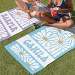 Personalised Daisy Print Soft Quick Dry Oversized Beach Towel with Name Travel Vacation Essential Birthday Gift for Women Girls