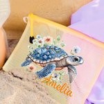 Personalisierte Floral Meeresschildkröte Wasserdichtes Pool Strand Tasche Reisen Täglicher Gebrauch Geburtstag Hochzeit Strand Party Geschenk für Frauen
