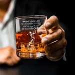 Personalised I'm Playing Golf 10 oz Old Fashioned Rock Whiskey Glass with Engraved Name Anniversary Birthday Gift for Golfers Whiskey Lovers