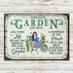 Henkilökohtainen Retro Puutarha Sarjakuvahahmo Metalli merkki nimi Garden Decor Housewarming syntymäpäivälahja naisille miehille puutarhanhoito ystäville