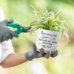 Personalised Retro Garden Cartoon Character Ceramic Plant Pot with Drainage and Bamboo Base Garden Essential Birthday Gift for Family Gardening Lover