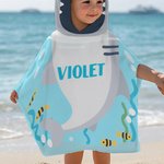 Personalisierte Unterwasserwelt Ozean Hai weiche schnell trocknende Kapuze Strandtuch mit Namen Strand Urlaub Reisen wesentliche Geburtstagsgeschenk für Kinder