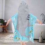 Personalisierte Unterwasserwelt Ozean Hai weiche schnell trocknende Kapuze Strandtuch mit Namen Strand Urlaub Reisen wesentliche Geburtstagsgeschenk für Kinder