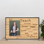 Personlig Teach Wooden Picture Photo Frame med text Tillbaka till skolan Uppskattning Lärarens dag Present till lärare