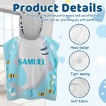 Personalisierte Unterwasserwelt Ozean Hai weiche schnell trocknende Kapuze Strandtuch mit Namen Strand Urlaub Reisen wesentliche Geburtstagsgeschenk für Kinder