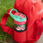 Bouteille d'Eau 475 ml Personnalisée avec Cadres Photo Princesse et Nom avec Paille et Anse Cadeau Rentrée Anniversaire Vacances pour Fille