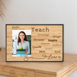 Personlig Teach Wooden Picture Photo Frame med text Tillbaka till skolan Uppskattning Lärarens dag Present till lärare
