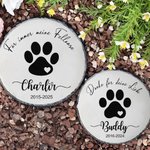 Personalisierter Für Immer Meine Fellnase Gartenstein mit Hund Katze Pfotenabdruck Namen und Jahr Garten Deko Gedenkgeschenk für Haustiertrauernde