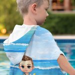 Personalised Cartoon Character Soft Hooded Beach Towel Birthday Summer Holiday Beach Pool Party Gift for Boys Girls