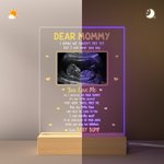 Personalized Baby Ultrasound Photo LED Acrylic Plaque with 4 Adjustable Color Baby Announcement First Mother's Day Gift for New Mom