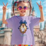 Personalised Princess Photo Frame 100% Cotton Kid Adult T-shirt with Name Holiday Travel Birthday Gift for Girls Women